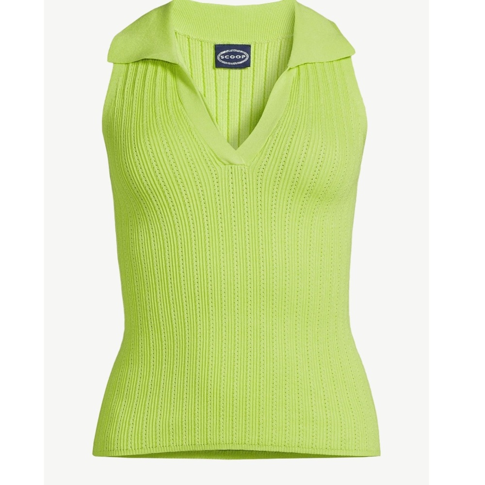 SCOOP Women’s Ribbed Sleeveless Polo Top Size XXL NWT